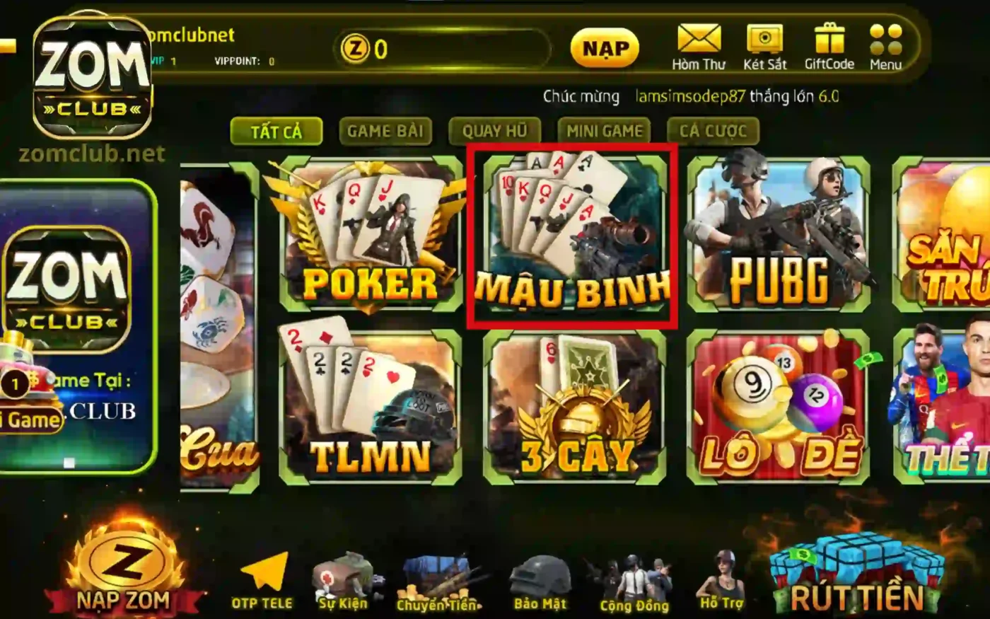 Game mậu binh tại ZomClub siêu hấp dẫn