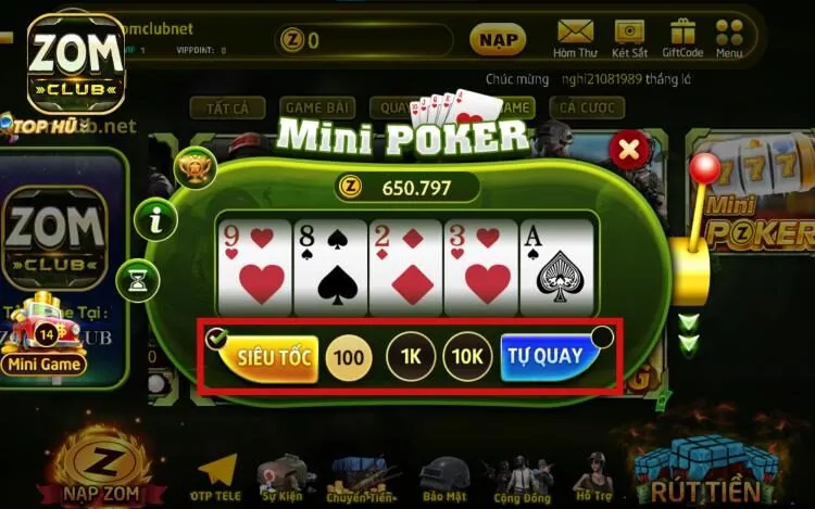 Một số nút tính năng cơ bản trong game